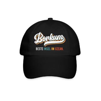 Borkumer Insel BESTE INSEL IM OZEAN Lustiges - Baseballkappe - Schwarz/Schwarz - Vorne