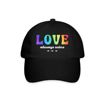 LGBTQ+ Love Always Wins Regenbogen Farben - Baseballkappe - Schwarz/Schwarz - Vorne