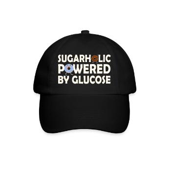 Sugarholic Powered by Glucose - Baseball Cap - black/black - Front