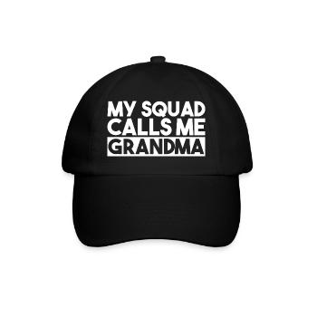 Grand-mère Retro Floral Vintage Typography Design - Casquette classique - noir/noir - Devant