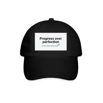 Typography_design_text_progress_over_perfectio - Casquette classique - noir/noir - Devant