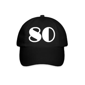 80. 80 JAHRE. 80. JUBILÄUM. 80-JAHRES-JUBILÄUM. - Baseballkappe - Schwarz/Schwarz - Vorne