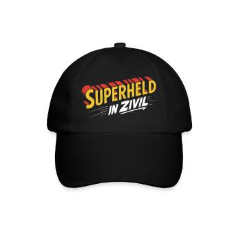 Superheld In Zivil Superhero Superhelden Kostüm - Baseballkappe - Schwarz/Schwarz - Vorne