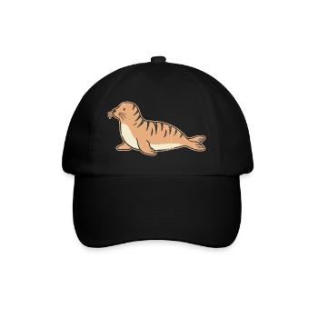 Illustration du phoque côtier - Casquette classique - noir/noir - Devant