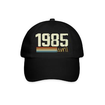 Né en avril 1985 - Casquette classique - noir/noir - Devant