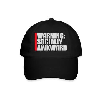 Warning Socially Awkward Funny Social Clumsy - Baseball Cap - black/black - Front