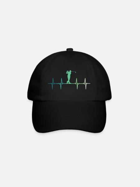 golf battement de coeur de golfeur cadeau golf - Casquette classique - noir/noir