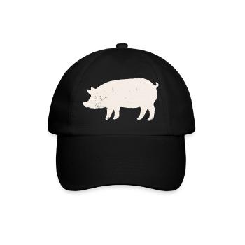 Pig - Baseball Cap - black/black - Front