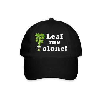 Leaf Me Alone Celery Pun Tee - Baseball Cap - black/black - Front