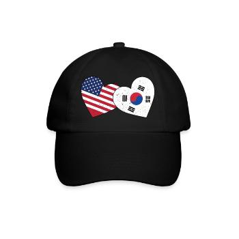 Corée du Sud et drapeau américain Coréen - Casquette classique - noir/noir - Devant