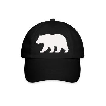 Bär Silhouette - Baseballkappe - Schwarz/Schwarz - Vorne