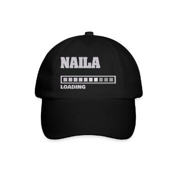 Naila als Geburt - Baseballkappe - Schwarz/Schwarz - Vorne