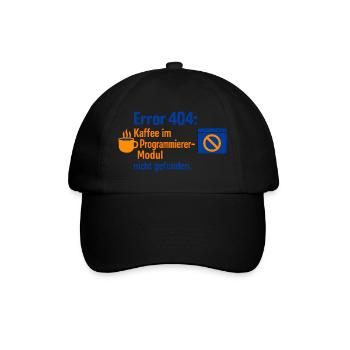 Error 404: Kaffee im Modul nicht gefunden - Baseballkappe - Schwarz/Schwarz - Vorne