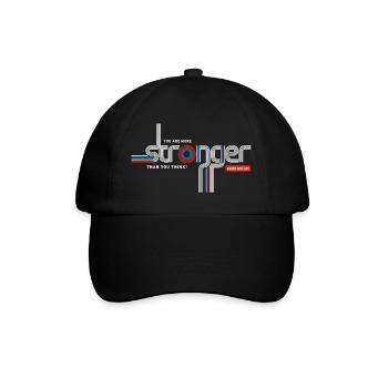 Stronger Than You Think Typography - Baseball Cap - black/black - Front