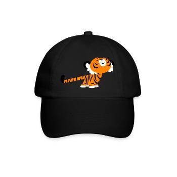Erstreckender Tiger von Cheerful Madness!! - Baseballkappe - Schwarz/Schwarz - Vorne
