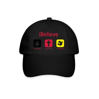 iBelieve - Jesus Shirt (UK) - Baseballkappe - Schwarz/Schwarz - Vorne