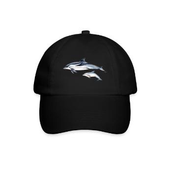 Dolphin Liste - Striped dolphin - dauphin - Baseballkappe - Schwarz/Schwarz - Vorne