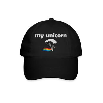 Unicorn parachutist skydiver gift - Baseball Cap - black/black - Front