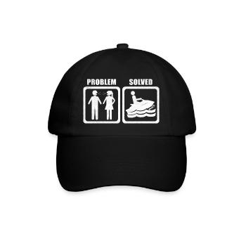 Jet Ski Shirt - problem solved - Baseball Cap - black/black - Front