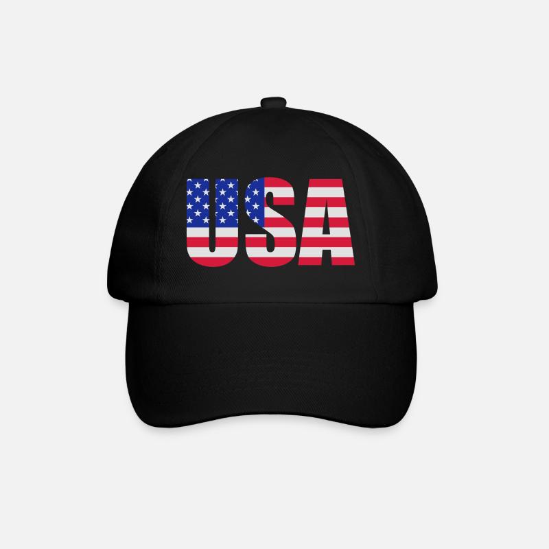 American flag - Baseball Cap - black/black
