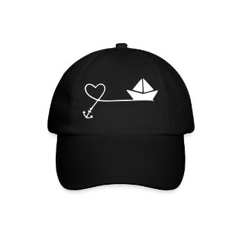 maritime heart anchor boat - Baseball Cap - black/black - Front