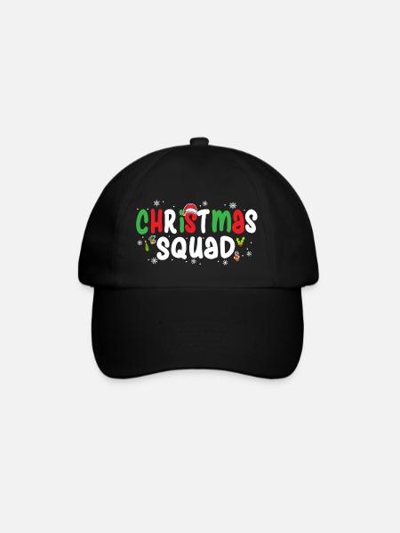 Weihnachtstrupp lustiger Familien-Weihnachtszusammenpassender Pyjama - Baseballkappe - Schwarz/Schwarz