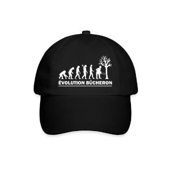 Évolution bûcheron - humour homme - Casquette classique - noir/noir - Devant
