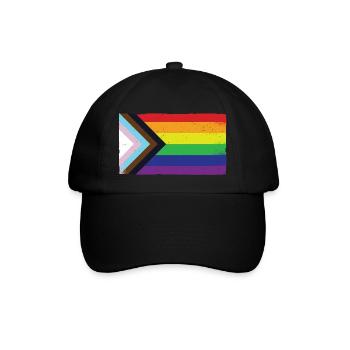 LGBTQ Regenbogen Pride Flag Love is love - Baseballkappe - Schwarz/Schwarz - Vorne
