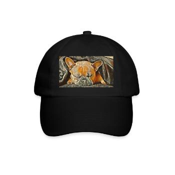French Bulldog - Baseball Cap - black/black - Front