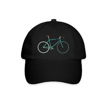 Ein schnelles Rennrad in grün, retro, Vintage - Baseballkappe - Schwarz/Schwarz - Vorne