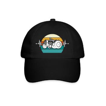 Herzschlag Trecker - Baseballkappe - Schwarz/Schwarz - Vorne