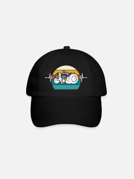 Herzschlag Trecker - Baseballkappe - Schwarz/Schwarz