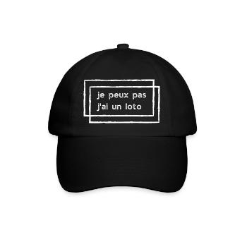 Je peux pas j'ai un loto (rectangles) - Casquette classique - noir/noir - Devant