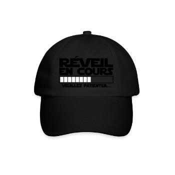 réveil (en cours),message,humour - Casquette classique - noir/noir - Devant