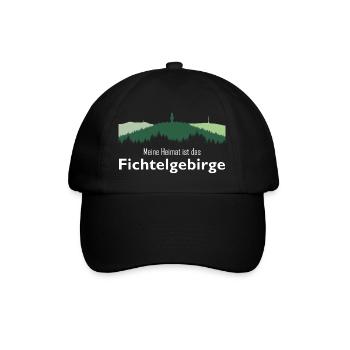 Heimat Fichtelgebirge Schneeberg Ochsenkopf - Baseballkappe - Schwarz/Schwarz - Vorne