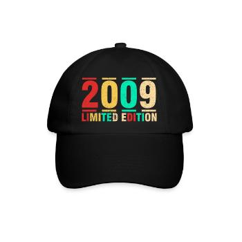 Geburtstagsgeschenk 2009 Limited Edition 2009 - Baseballkappe - Schwarz/Schwarz - Vorne