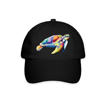 Sea Turtle illustration - Meeres Schildkröte - Baseball Cap - black/black - Front