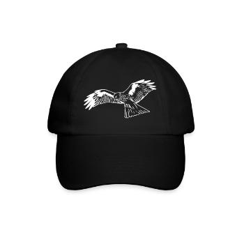 Falke in weiß - Baseballkappe - Schwarz/Schwarz - Vorne