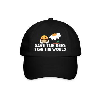 Save the Bees Save the World - Baseballkappe - Schwarz/Schwarz - Vorne