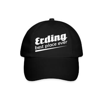 Erding - Stadt best place ever - Baseballkappe - Schwarz/Schwarz - Vorne