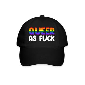 LGBTQ Queer As Fuck CSD Gay Pride - Casquette classique - noir/noir - Devant