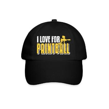 I Love For Paintball Retro Vintage Baller T-Shirt - Baseballkappe - Schwarz/Schwarz - Vorne