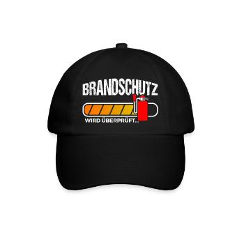 Brandschutz überprüft Brandschutzbeauftragter - Baseballkappe - Schwarz/Schwarz - Vorne