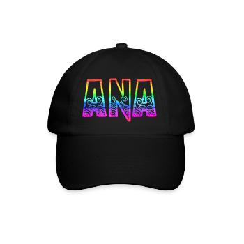 ana rs regenbogen - Baseballkappe - Schwarz/Schwarz - Vorne
