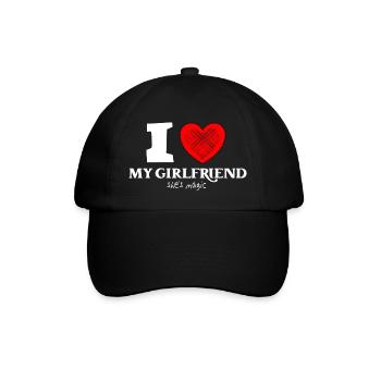 J’aime ma petite amie, elle est magique avec un cœur de design - Casquette classique - noir/noir - Devant