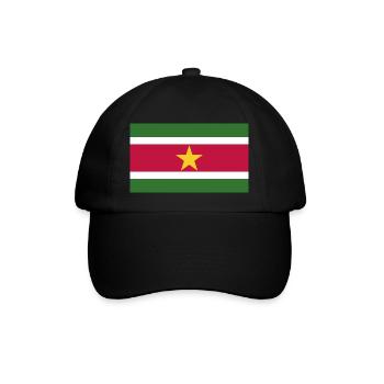 Surinam Flagge - Baseballkappe - Schwarz/Schwarz - Vorne