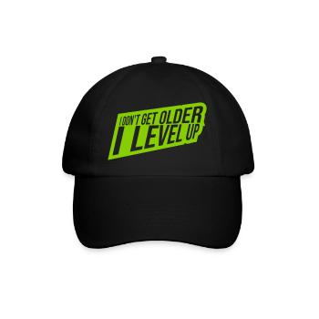 get older level up - Baseball Cap - black/black - Front