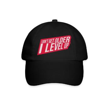 get older level up - Baseball Cap - black/black - Front