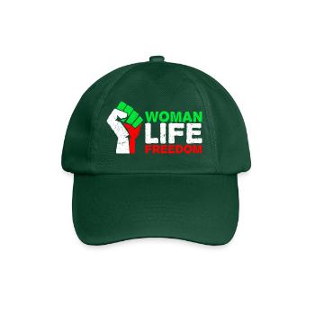 Woman, Life, Freedom | Free Iran! | Mit Flagge - Baseballkappe - Flaschengrün - Vorne