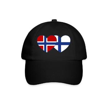 Norvège Finlande Flag Coeur - Casquette classique - noir/noir - Devant